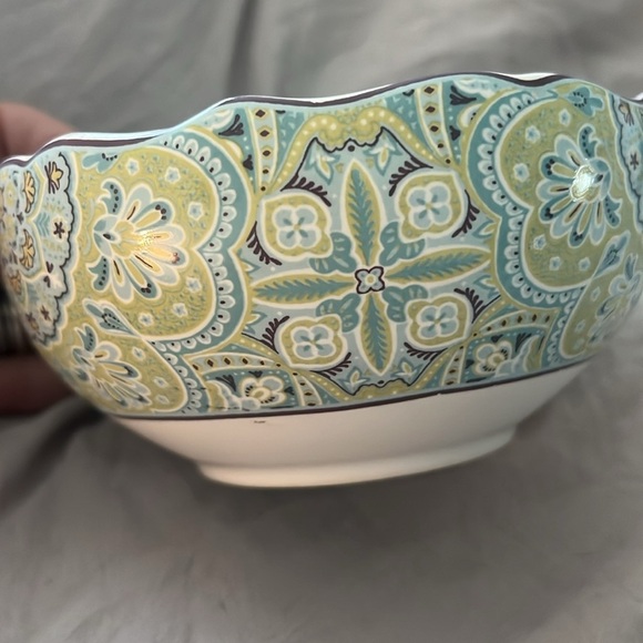 SOUP/CEREAL BOWL 222 FIFTH LYRIA TEAL PRETTY - Picture 4 of 7